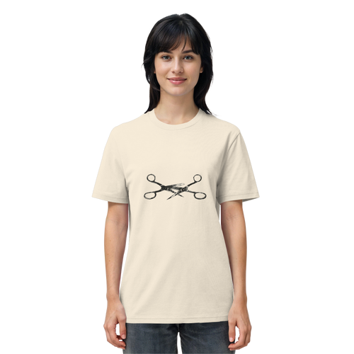 (visual-only, no text - two crossed scissors) - gedragen door een vrouw