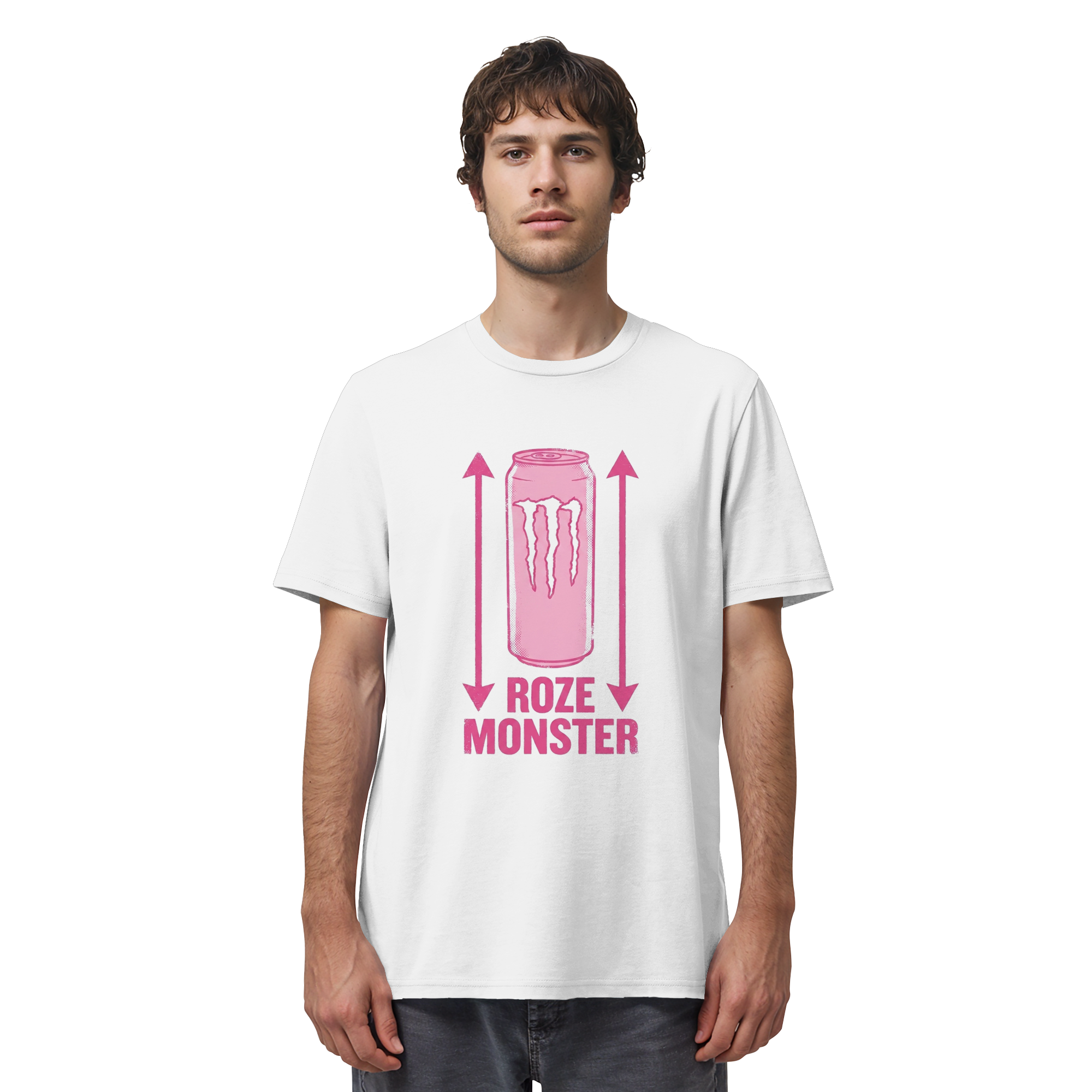WITTE MONSTER / ROZE MONSTER - gedragen door een man